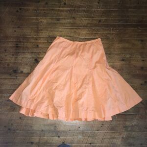 Garnet Hill 6P tangerine sherbet layered lightweight flare skirt